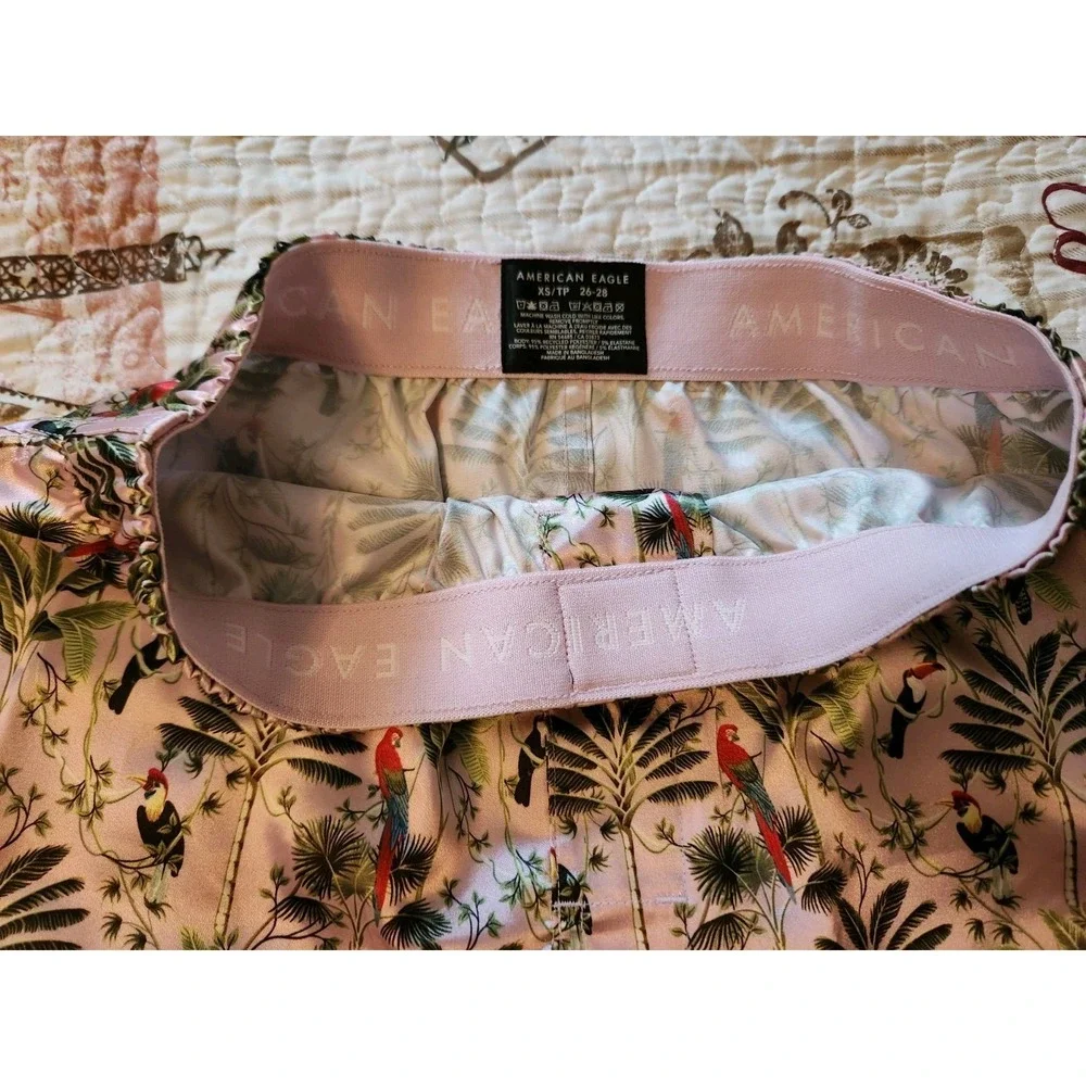 American Eagle Outfitters Men's Bird Tapestry Satin Pocket Boxer Short Size ‎ XS